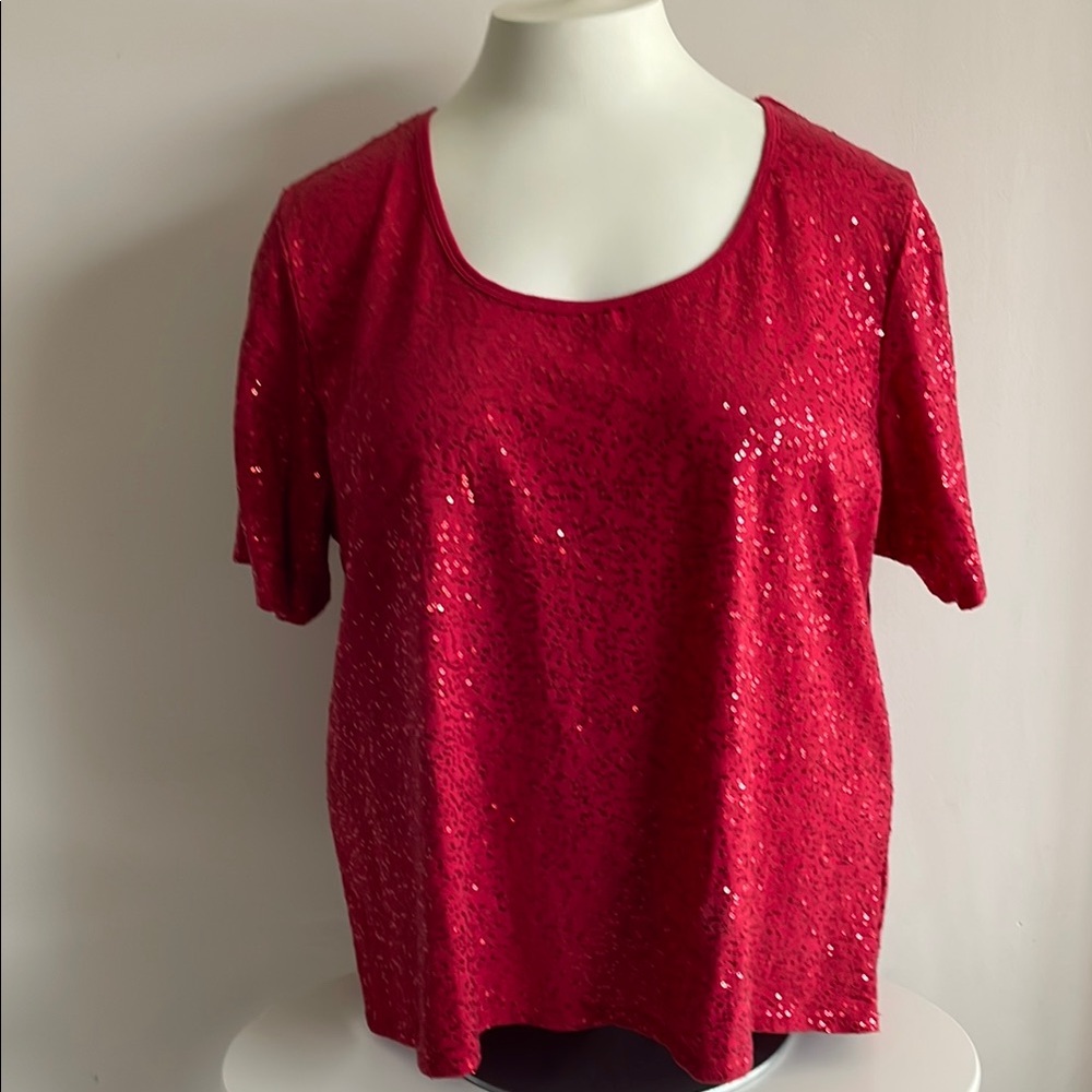 Red Sequin Women's Top
